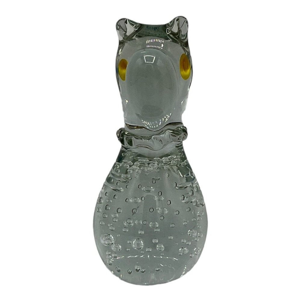 Vintage Art Circus Glass Dog Bear Clear Bullicante Paperweight Great Dane Ruffle - Picture 2 of 9